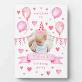 ピンクコケットフォトハットバースデーパーティーへようこそ フォトプラーク (正面)