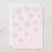 ピンクコケットベビーベビーシャワー外は寒い 招待状 (裏面)