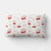 ピンクコケットボウさくらんぼルームデコール、さくらんぼ ランバークッション (正面)