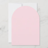 ピンクコケットボウウォーターカラーアーチブライダルシャワー 招待状 (裏面)