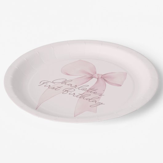 ピンクコケットボウカスタム ペーパープレート (アングル)