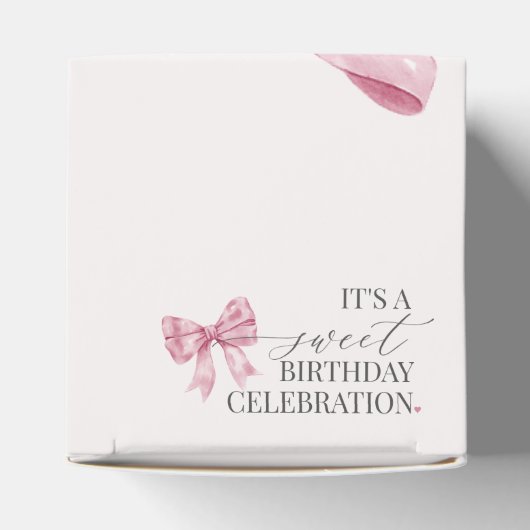 ピンクコケットボウスウィート16誕生日パーティギフト フェイバーボックス (上部)