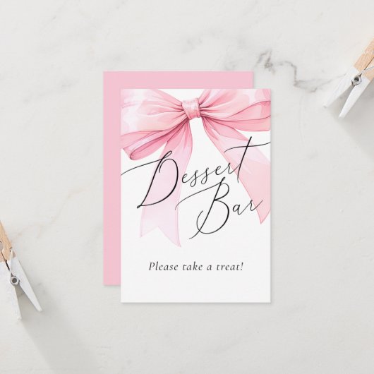 ピンクコケットボウデザートバーブライダルシャワー (正面/裏面インサイチュ)