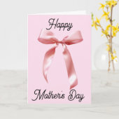 ピンクコケットボウハッピーマザーズデイ カード (黄色い花)