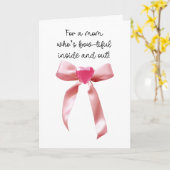 ピンクコケットボウハートジェムママ カード (黄色い花)