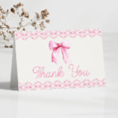ピンクコケットボウバースデーパーティー サンキューカード