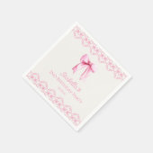 ピンクコケットボウバースデーパーティー スタンダードカクテルナプキン (角)