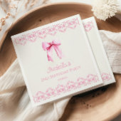 ピンクコケットボウバースデーパーティー スタンダードカクテルナプキン