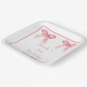 ピンクコケットボウバースデーパーティー ペーパープレート (傾斜あり)