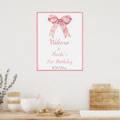 ピンクコケットボウバースデーパーティー ポスター (キッチン)