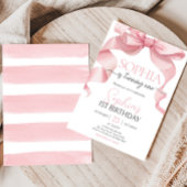 ピンクコケットボウバースデーパーティー 招待状