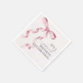 ピンクコケットボウバースデーパーティーDecorPaperナプキン スタンダードカクテルナプキン (角)