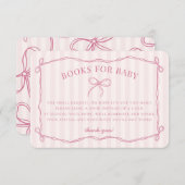 ピンクコケットボウパステルシャワーブズベビー エンクロージャーカード (正面/裏面)