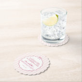 ピンクコケットボウパステルバースデーパーティー ペーパーコースター (インサイチュ)