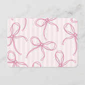 ピンクコケットボウパステルブライダルシャワーレジストリ エンクロージャーカード (裏面)
