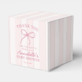 ピンクコケットボウパステルベビーシャワーデザート フェイバーボックス (裏面サイド)