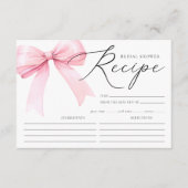 ピンクコケットボウブライダルシャワーレシピ エンクロージャーカード (正面)