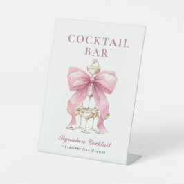 ピンクコケットボウブライダルシャワー 台座サイン