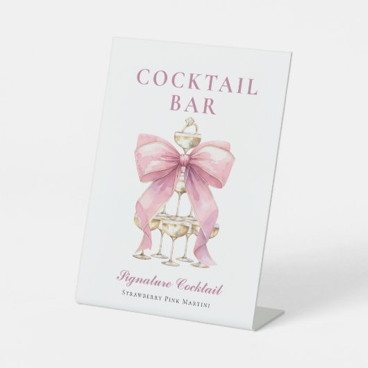 ピンクコケットボウブライダルシャワー 台座サイン (正面)