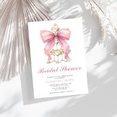 ピンクコケットボウブライダルシャワー 招待状