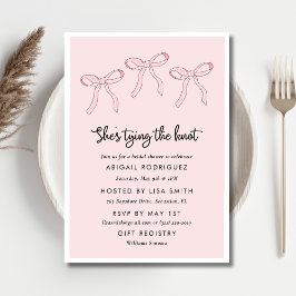 ピンクコケットボウブライダルシャワー 招待状