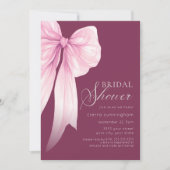 ピンクコケットボウブライダルシャワー 招待状 (正面)