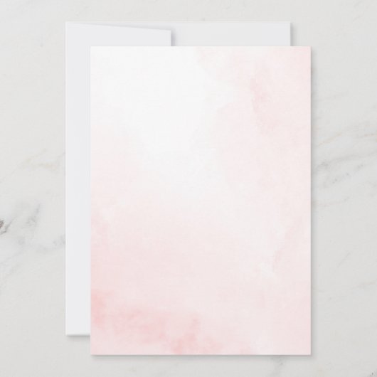 ピンクコケットボウベビーガールシャワー招待状 招待状 (裏面)