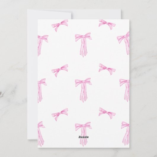 ピンクコケットボウホリデーフォトクリスマスカード シーズンカード (裏面)