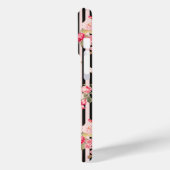 ピンクコケットボウヴィンテージバラブラックストライプ Case-Mate iPhoneケース (裏面 / 左)