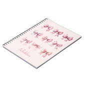 ピンクコケットボウ名前をカスタムする ノートブック (左側)