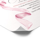 ピンクコケットボウ誕生日タイムカプセルパーティー標識 ポスター (角)