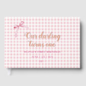 ピンクコケットボウ1stバースデーガール ゲストブック (正面)