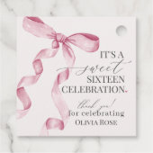 ピンクコケットボーガールスウィート16誕生日パーティー フェイバータグ (裏面)