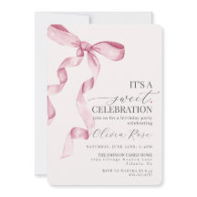 ピンクコケットボーガールバースデーパーティーの招待