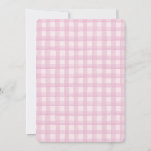 ピンクコケットボーガールバースデーパーティーの招待 (裏面)