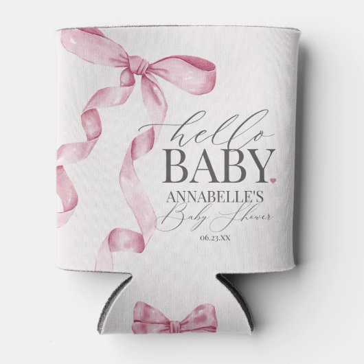 ピンクコケットボーガールベビーシャワーデザートの好意 缶クーラー (正面)