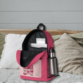 ピンクコケットボーズママオムツバッグリュックサック プリントバックパック