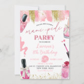 ピンクコケットマニペディスパメイクアップバースデーパーティー 招待状 (正面)
