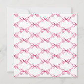 ピンクコケットリボン誕生日パーティー 招待状 (裏面)