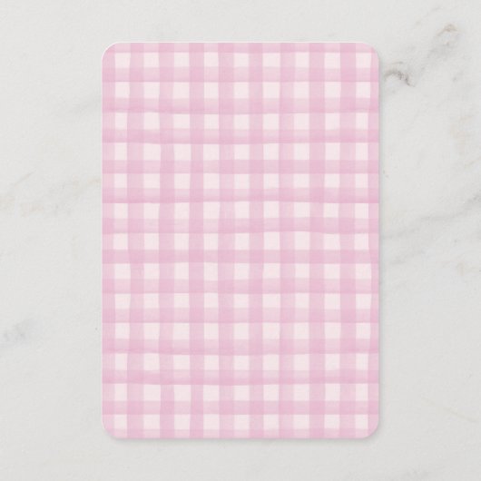 ピンクコケット弓おむつラッフル招待インサート エンクロージャーカード (裏面)