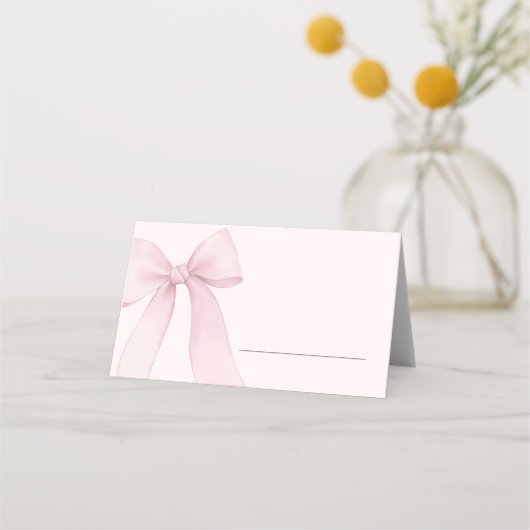 ピンクコケット弓の塗り込み プレイスカード (正面)