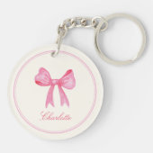 ピンクコケット弓アクリルキーチェーン キーホルダー (裏面)