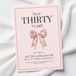 ピンクコケット弓トーク30私に30誕生日 招待状