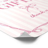 ピンクコケット弓パステルカードとギフトサイン ポスター (角)