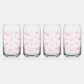 ピンクコケット弓パターン ガラス缶 (裏面)