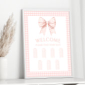 ピンクコケット弓ベビーガールシャワー着座表 ポスター