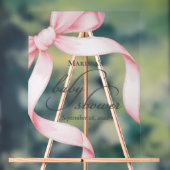 ピンクコケット弓ベビーシャワーアクリルサイン アクリルサイン (ニュートラル)