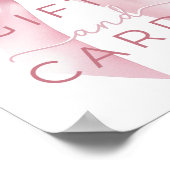 ピンクコケット弓ベビーシャワーギフト&カードサイン –  ポスター (角)