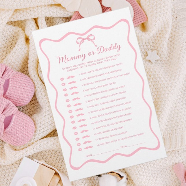 ピンクコケット弓ベビーシャワー誰がゲーム (クリエイターアップロード済み)