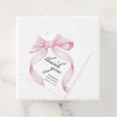 ピンクコケット弓ベビーシャワー フェイバータグ (インサイチュ)